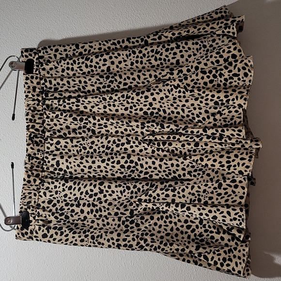 🔥 SALE LEOPARD ANIMAL PRINT SHEER GAUZE PEPLUM FLOATY FLARED MINI SKIRT XXL - Picture 2 of 12